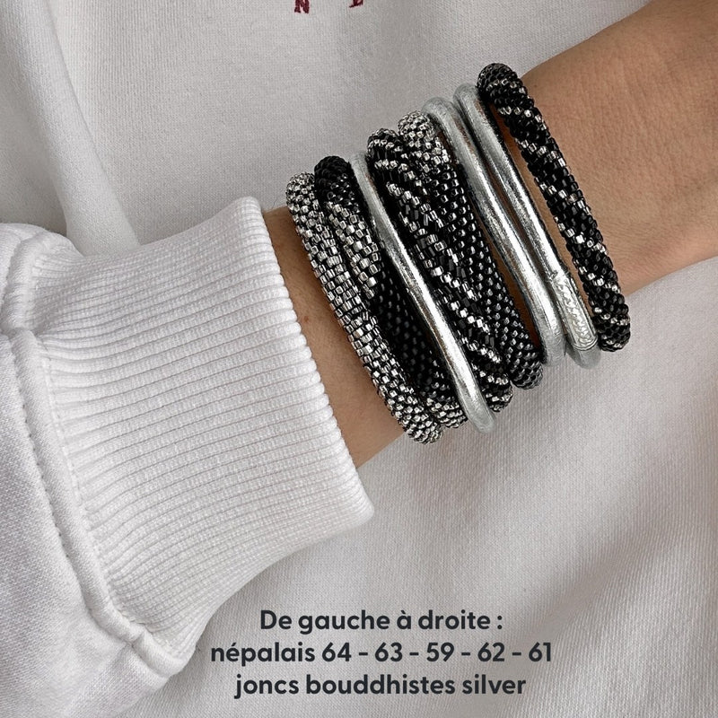Pulsera Nepalesa #64 - Plata
