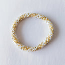 Pulsera Nepalesa #6 - Blanco Y Oro