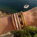 Pulsera Nepalesa #6 - Blanco Y Oro