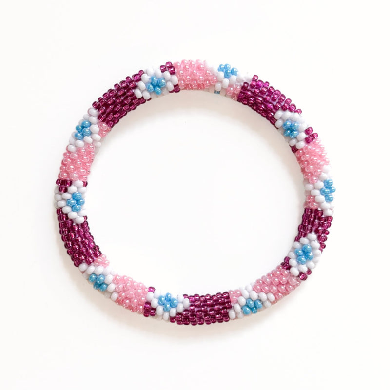 Bracelet Népalais #81 - Rose Et Violet