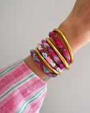 Bracelet Népalais #81 - Rose Et Violet