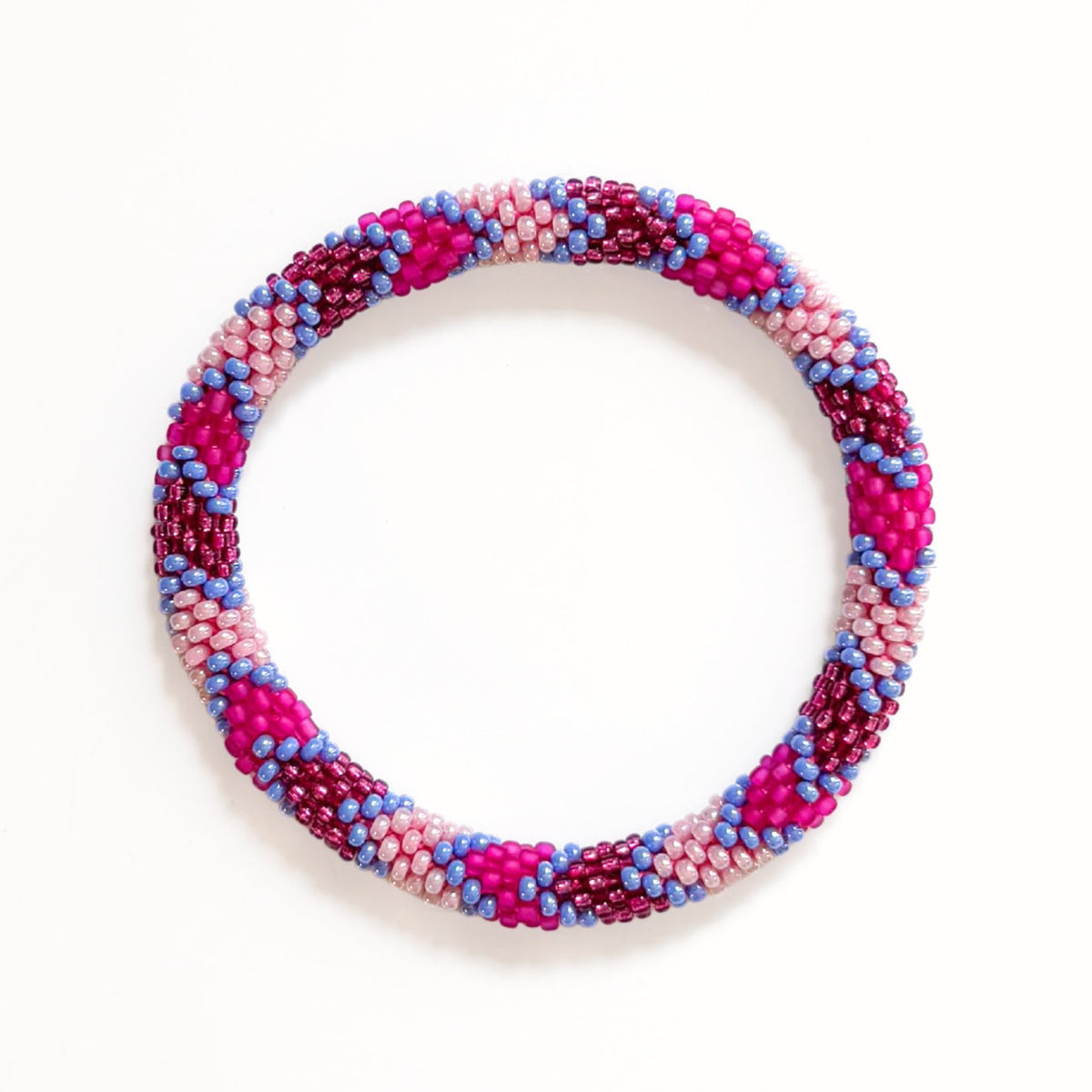 Bracelet Népalais #82 - Rose Et Violet
