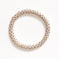 Bracelet Népalais #86 - Blanc Et Doré
