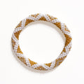 Bracelet Népalais #87 - Blanc Et Doré