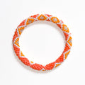 Bracelet Népalais #89 - Orange Et Blanc
