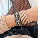 Bracelet Népalais #8 - Noir, Blanc Et Champagne