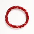 Bracelet Népalais #90 - Rouge Et Doré
