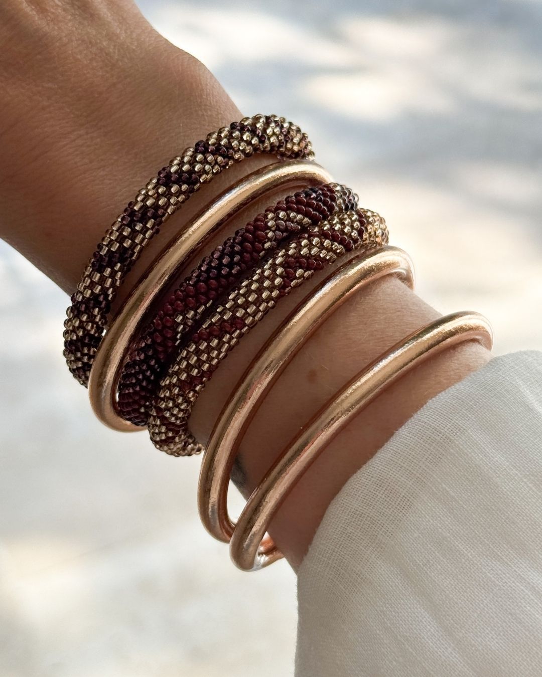 Nepalese Bracelet #92 - Brown and Gold