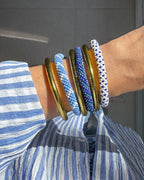 Nepalese Bracelet #99 - Blue and White