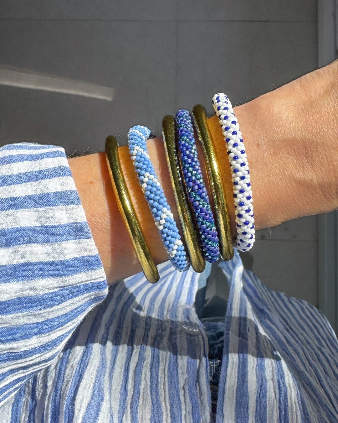 Nepalese Bracelet #99 - Blue and White