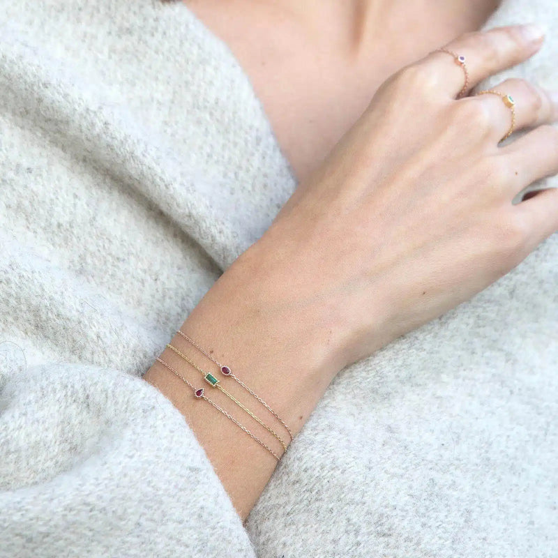 Bracelet Rubis Véritable Poire