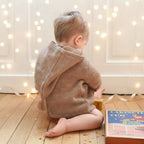 Burnous Anatole Tricot Beige Chiné 100% Laine - Bébé