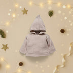 Burnous Anatole Tricot Rose Poudré 100% Laine - Bébé