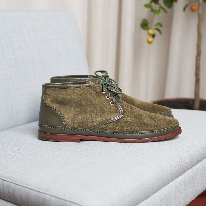 Desert Boots Le Jeune Voyou De Luxe Daim Kaki