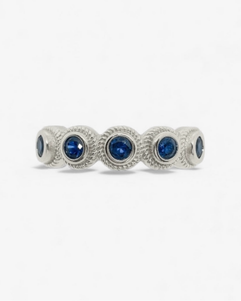 Lágrima Azul Plata Ring
