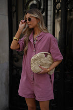 Combishort En Jean Suzon - Vieux Rose