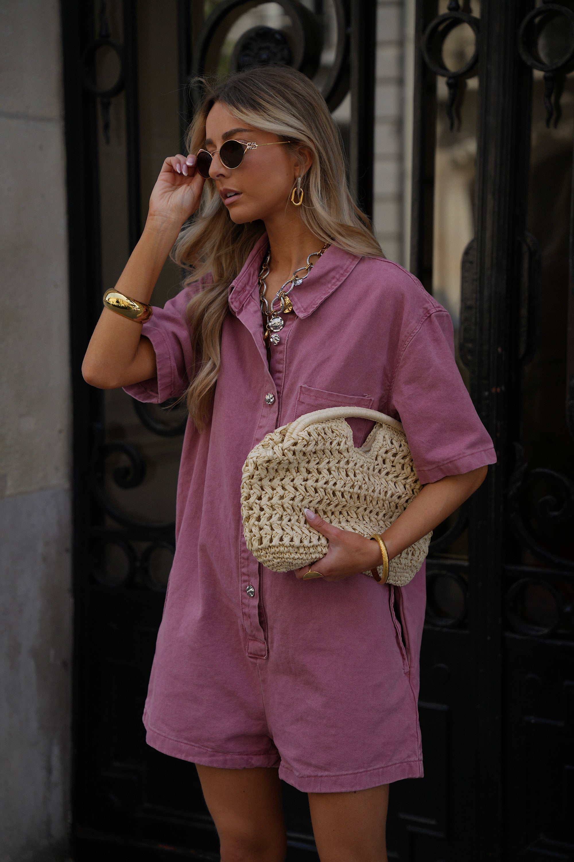 Combishort En Jean Suzon - Vieux Rose