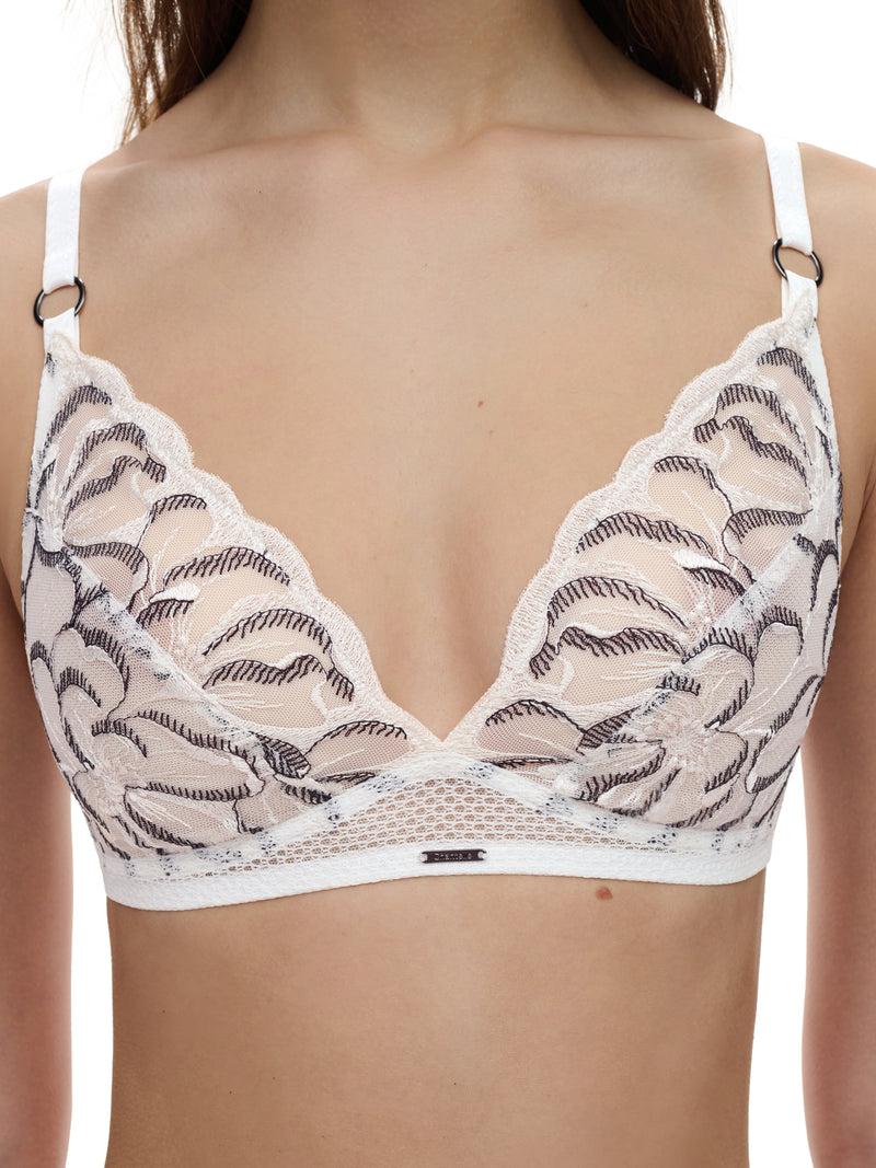 Soutien-Gorge Fleurs - Milk / Noir