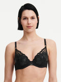 Soutien-Gorge Fleurs Si - Noir Simil