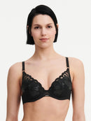 Soutien-Gorge Fleurs Si - Noir Simil