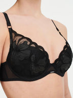 Soutien-Gorge Fleurs Si - Noir Simil
