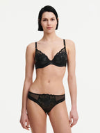 Soutien-Gorge Fleurs Si - Noir Simil