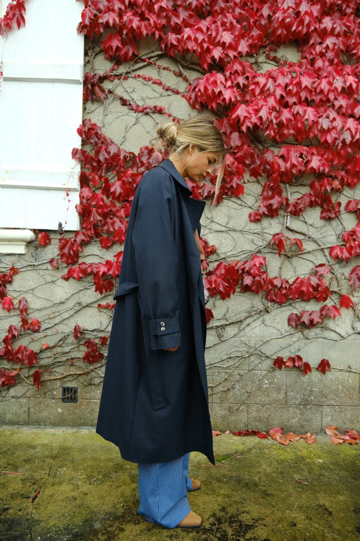 Paul Trench Navy/Leopard