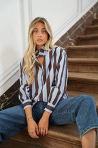 Blusa de Rayas Manelle - Azul