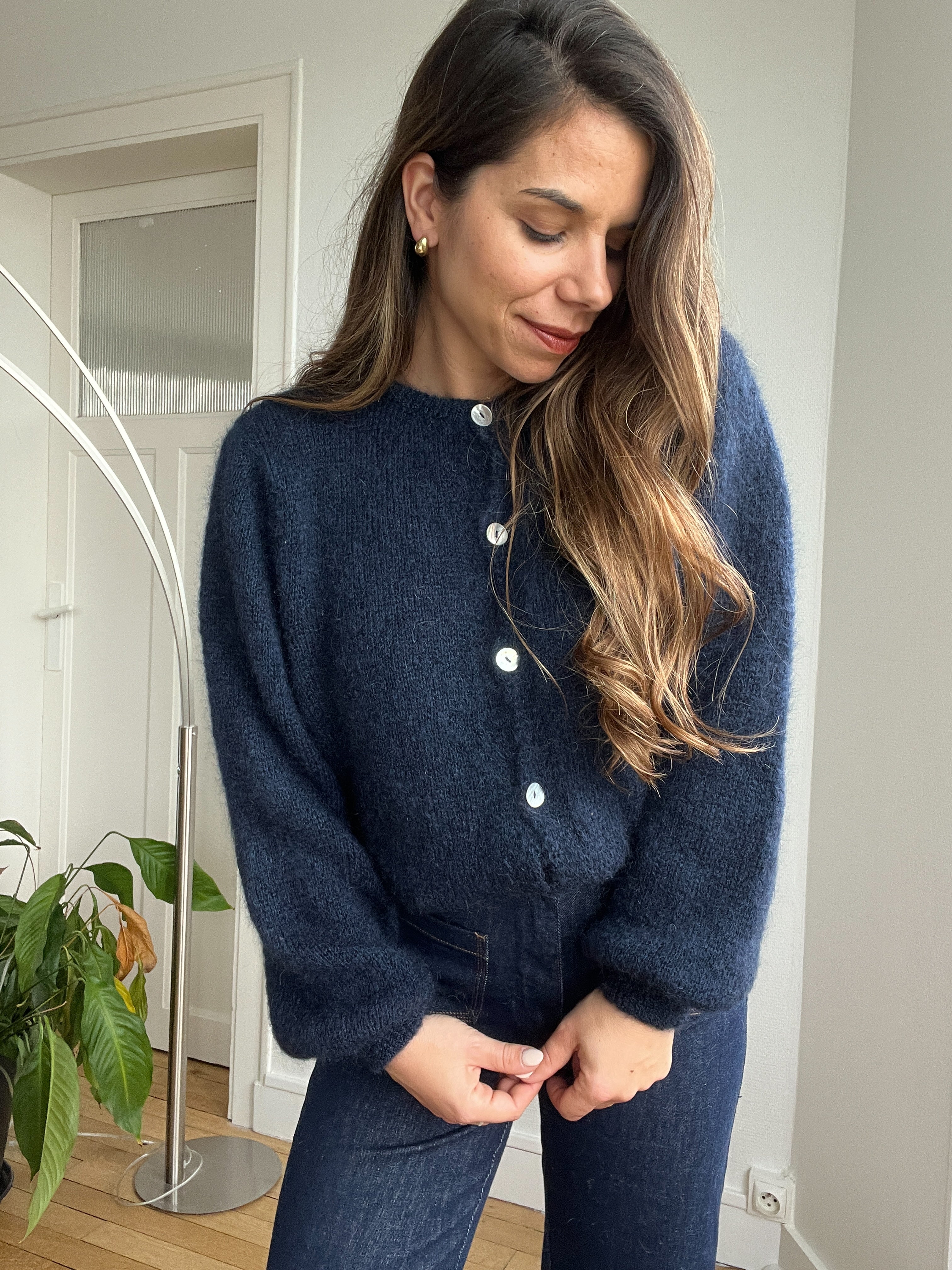 Bianca navy blue wool knit