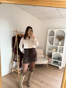 Jupe En Velours Louisa Chocolat