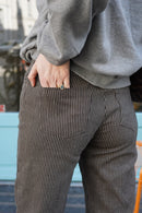 Pantalon Victor Rayure Marron