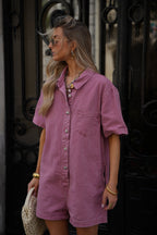 Combishort En Jean Suzon - Vieux Rose
