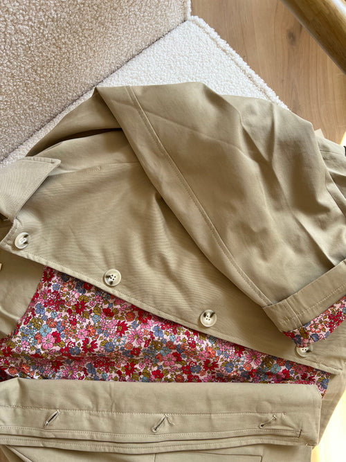 Edith Beige Cotton Liberty Trench Jacket