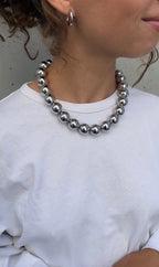 Huge Metal Pearl Necklace