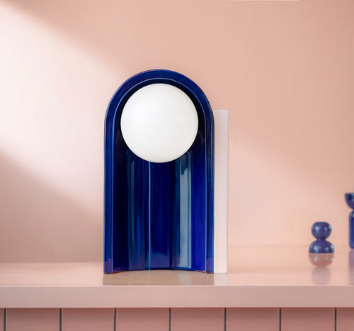 Cléo Table Lamp - Bone White/Robot Blue