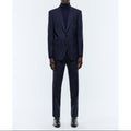 Plus Size Wool Suit - Navy Blue - Prince of Wales Pattern