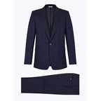 Plus Size Wool Suit - Navy Blue - Prince of Wales Pattern