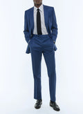 Costume En Laine Micro Armurée - Saphir