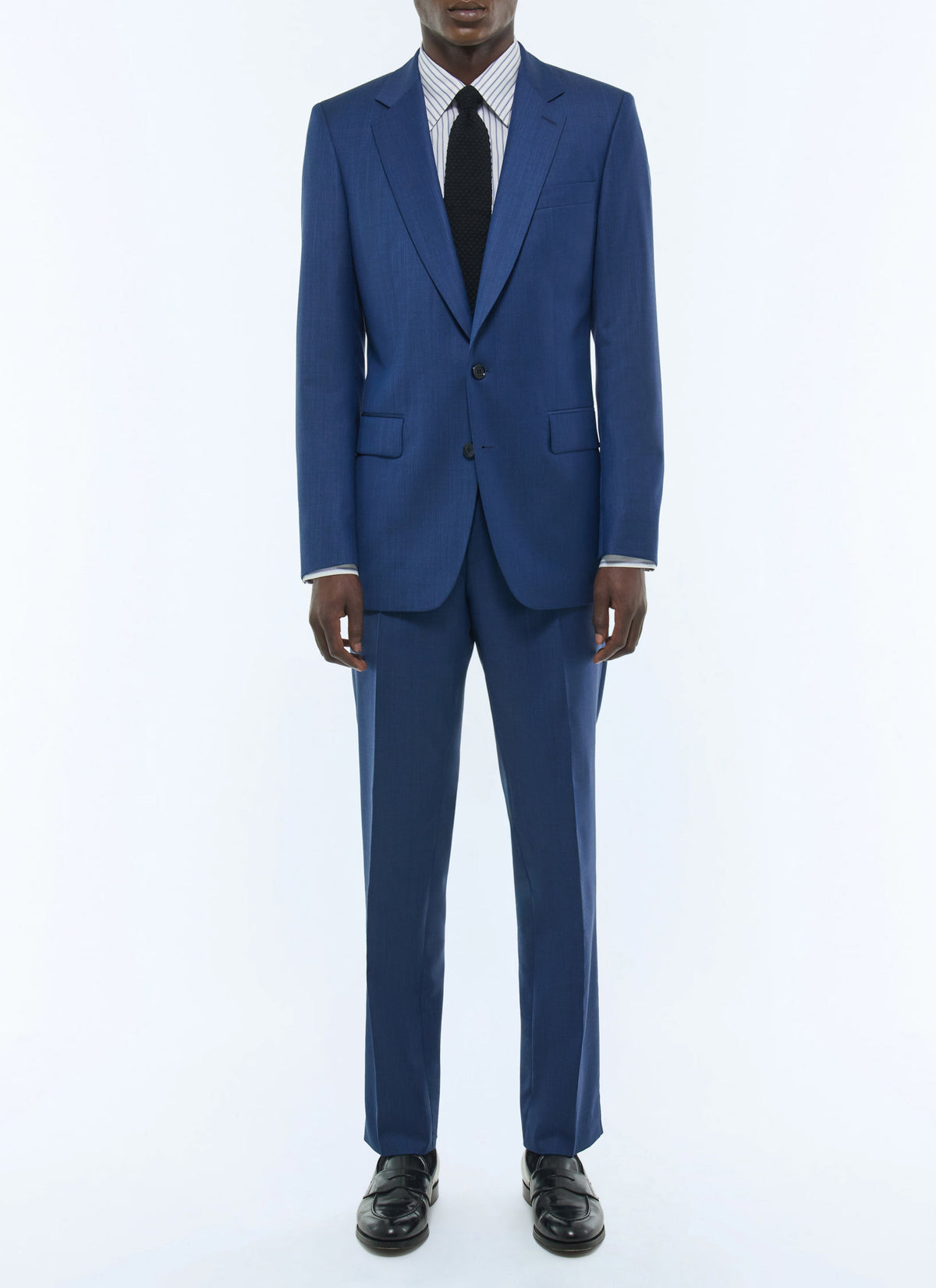 Costume En Laine Micro Armurée - Saphir