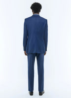 Costume En Laine Micro Armurée - Saphir