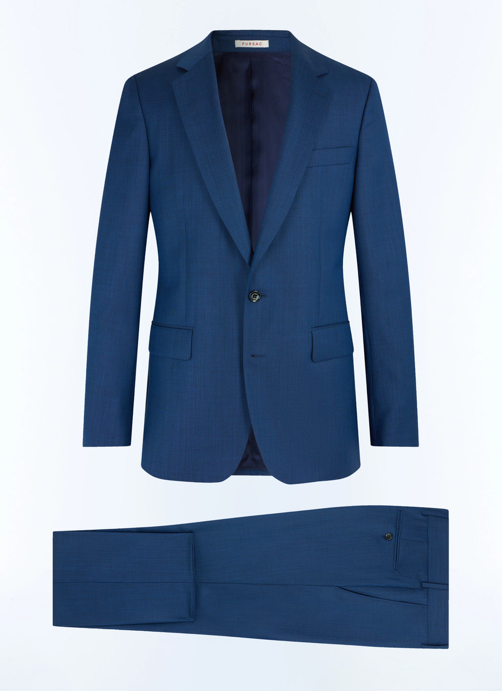 Costume En Laine Micro Armurée - Saphir