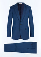 Costume En Laine Micro Armurée - Saphir