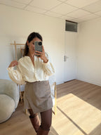 Selena Suede Short Skirt Taupe