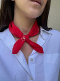 Foulard Céline – Motifs Chaînes Rouge