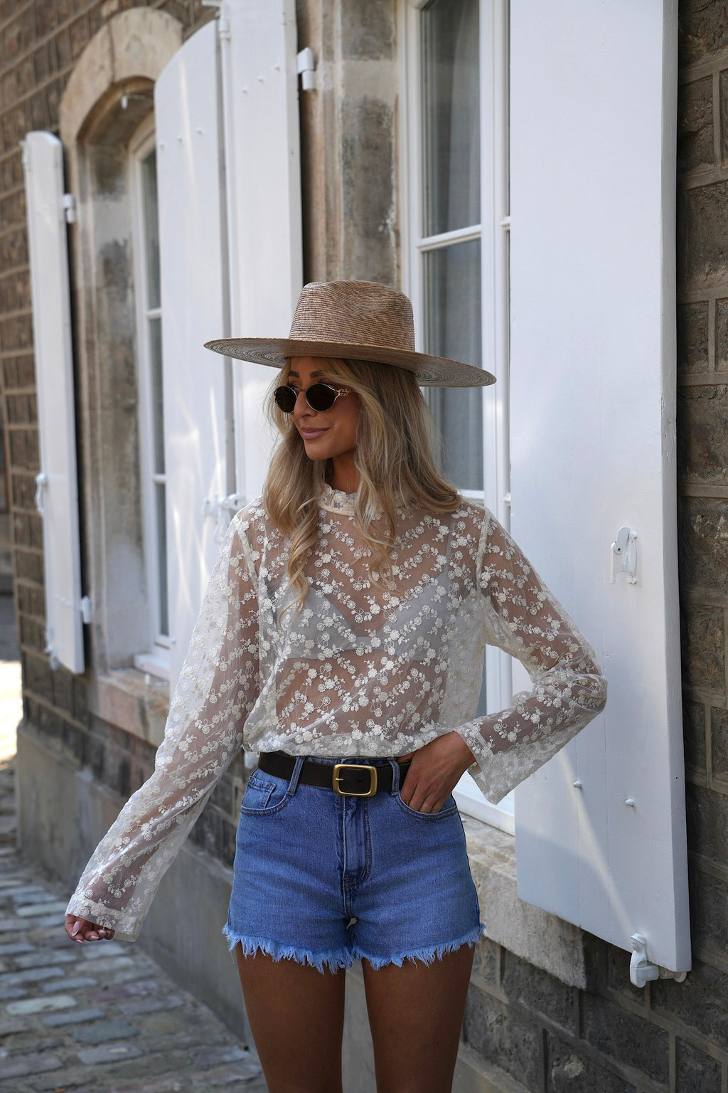 Blouse Brodée Tifany - Beige