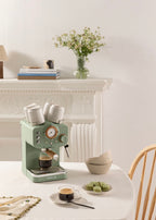 Thera Retro Matt - Espresso Machine with Matte Finish - Sage Green