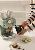Thera Retro Matt - Espresso Machine with Matte Finish - Sage Green