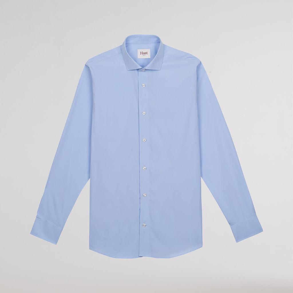 Chemise Cintrée En Popeline Double Retors Bleue