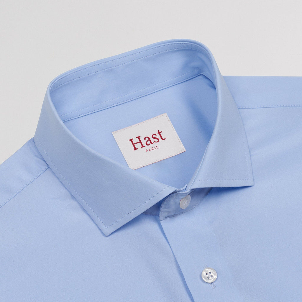 Chemise Cintrée En Popeline Double Retors Bleue