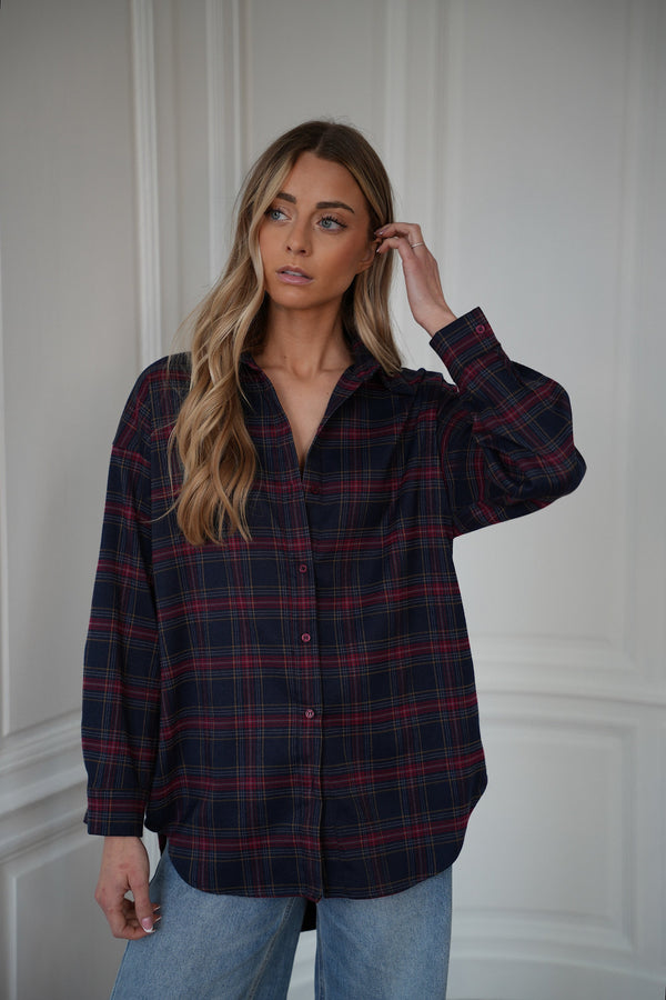 Camisa de Cuadros Amanda - Burdeos